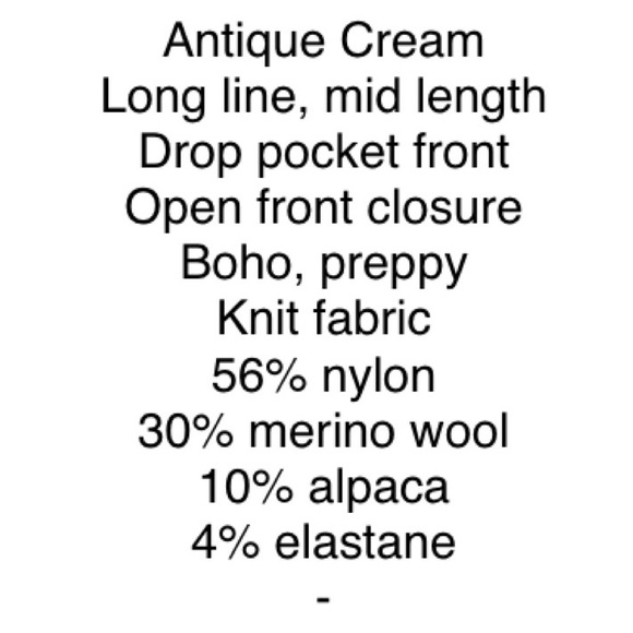 MADEWELL Kent Open Front Cardigan Sweater Antique Cream Women’s Sz XXS - Picture 7 of 8